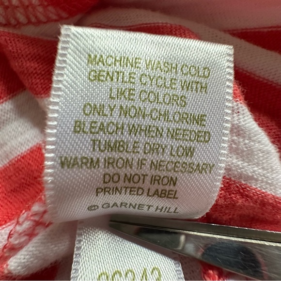 Garnett Hill Striped Cotton Womens Tunic Top Sz XL Beachy Flowy Vacation Boho - Picture 9 of 9